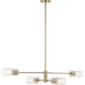 Velestino 4 Light 47.5 inch Champagne Bronze Linear Chandelier Ceiling Light